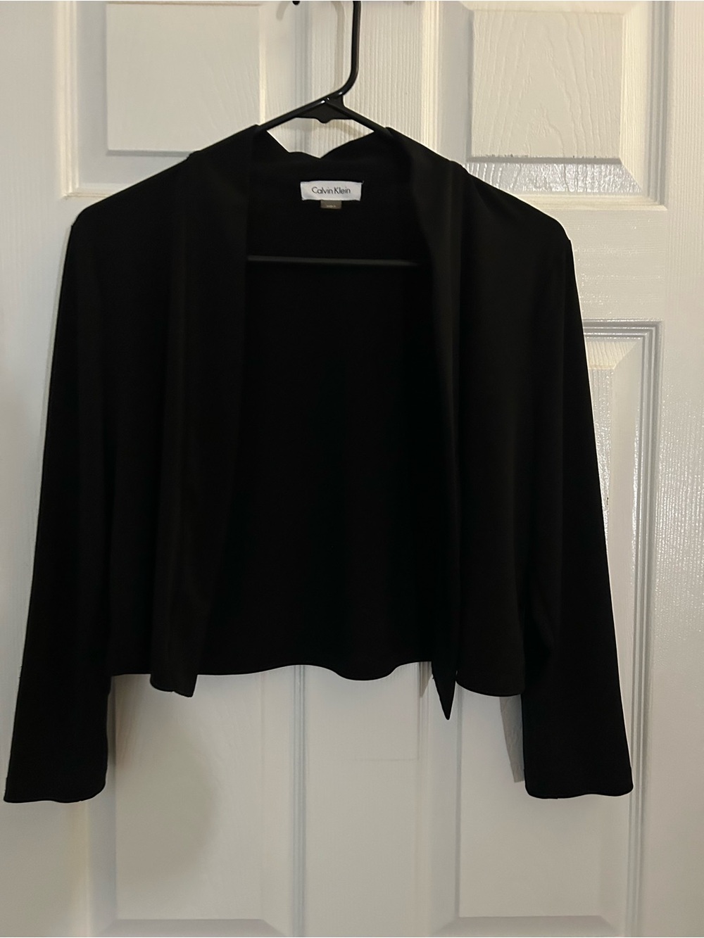 Calvin Klein Black Open-Front Cropped Cardigan